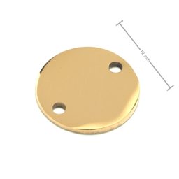 Spojovací díl z chirurgické oceli medailon pro gravírování 12 mm v barvě zlata