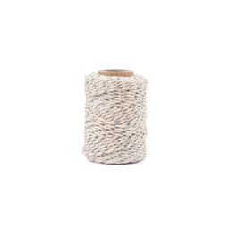 Decorative string 1.5mm natural with fibre in silver colour
