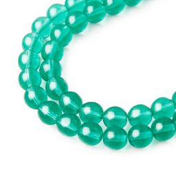 Manumi české sklenené stláčané guľôčky Green Aquamarine 8mm č.69