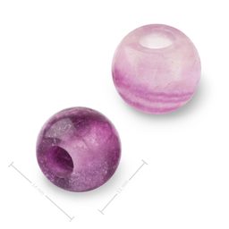 Mineral Fluorite bead with large hole for Macramé 14x11mm