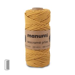 Macramé twisted cord 3PLY 3mm Mustard