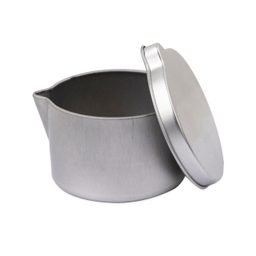 Nádoba na masážní svíčku s víčkem hliníková 65 x 42 mm v barvě stříbra