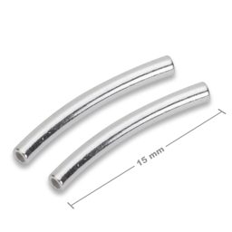 Sterling silver 925 bent spacer tube 15x1.5mm No.344