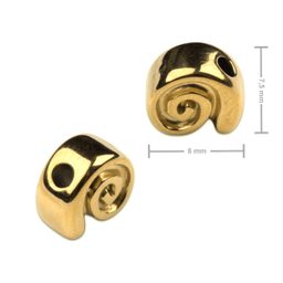Korálek z chirurgické oceli ve tvaru spirály 7,5 x 8 mm v barvě zlata