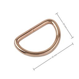 Galanterní polokroužek 41 x 29 mm v barvě světlého růžového zlata