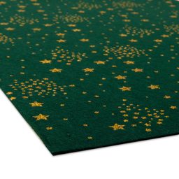 Filc / plsť vánoční motiv s hvězdami 1mm tmavě zelený