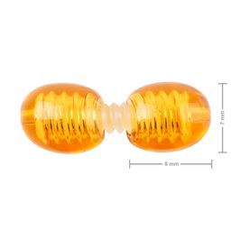 Plastic screw clasp in amber colour cognac