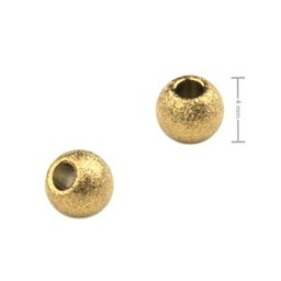 Korálek z chirurgické oceli 4 mm stardust matný v barvě zlata