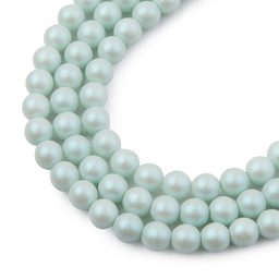 České stláčané korálky Manumi 6 mm pearl mint
