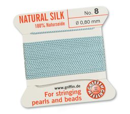 Hedvábná nit s jehlou 0,8 mm/2m tyrkysová