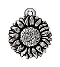 TierraCast pendant Sunflower antique silver