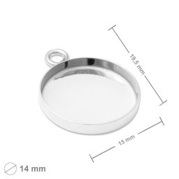 Silver pendant with a setting 14mm No.1211