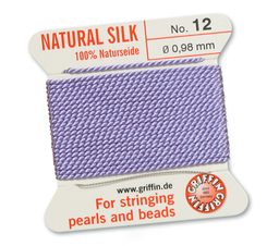 Silk thread with needle 0.98mm/2m light purple
