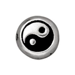 TierraCast bead Yin Yang antique silver