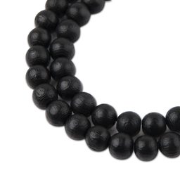 Manumi czech wooden beads 8 mm black