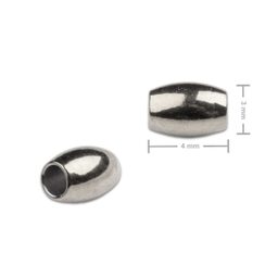 Korálek z chirurgické oceli ve tvaru rýže 3 x 4 mm