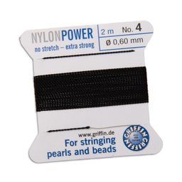 Griffin nylonová nit Nylon power s jehlou 0,6 mm/2 m černá