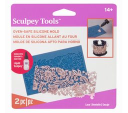 Sculpey bakeable silicone mould with lace