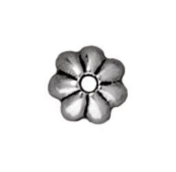 TierraCast bead cap Petal 5mm antique silver