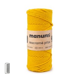 Macramé twisted cord 3PLY 3mm dark yellow