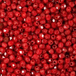 Manumi české broušené korálky 3mm Opaque Red