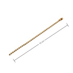 Bižuterní kuličkový řetízek v barvě zlata 12 cm