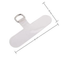 Závěsné očko na mobil transparentní s poutkem v barvě platiny