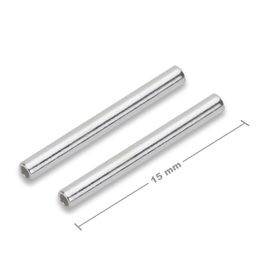Stříbrná rovná distanční trubička 15 x 1,5 mm