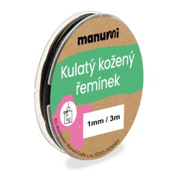 Șnur rotund din piele 1mm/3m negru nr.15