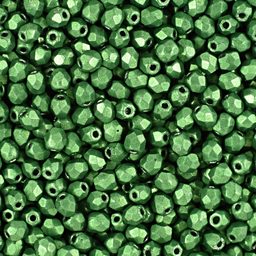 Manumi české broušené korálky 3 mm Saturated Metallic Kale