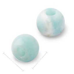 Mineral Amazonite bead with large hole for Macramé 14x11mm