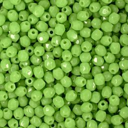 Manumi české broušené korálky 3mm Opaque Light Olivine