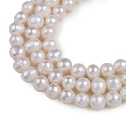 Korálky z pravých říčních perliček ve tvaru brambory 7–8 mm