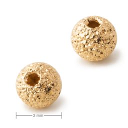 Mărgele metalice stardust 3mm de culoare aurie