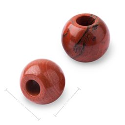 Mineral Red Jasper bead with large hole for Macramé 14x11mm