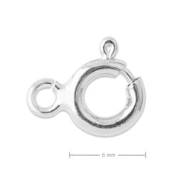 Sterling silver 925 spring ring clasp with flat loop 6mm No.533