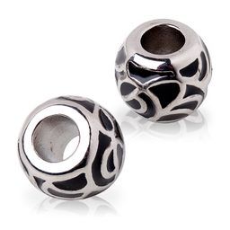 Stainless steel bead with large center hole No.40