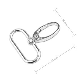 Galanterní karabina 46x38 mm v barvě platiny