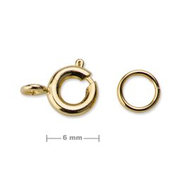 Spring ring clasp 6mm gold