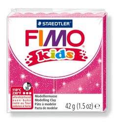 FIMO Kids 42g (8030-262) růžová s třpytkami