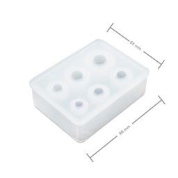 Set de 6 matrițe de silicon de diferite dimensiuni pentru perlelor de rășină de cristal
