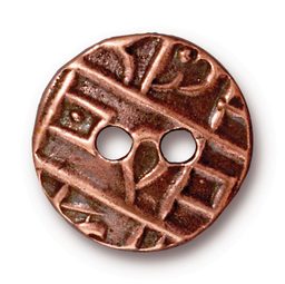 TierraCast knoflík Round Coin staroměděný