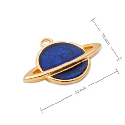 OmegaCast pendant blue planet 22x15mm gold-plated