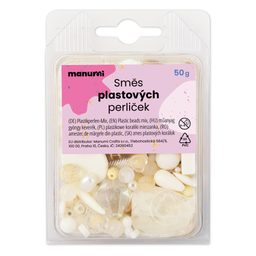 Mix of plastic beads white