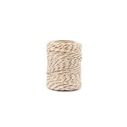 Decorative string 1.5mm natural with fibre in gold colour