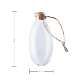 Decorative glass bottle with a plug oval