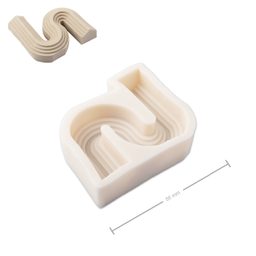 Silicone mould for casting creative clay geowave 88x77x25mm