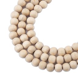 Manumi czech wooden beads 6 mm natural