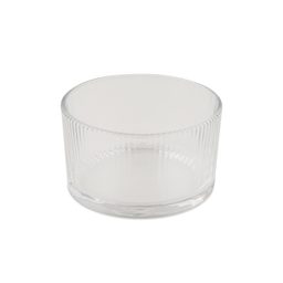 Glass candle jar with grooves transparent 88x50mm