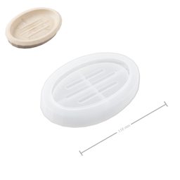 Silicone mould for casting creative clay soap dish oval 116x74mm